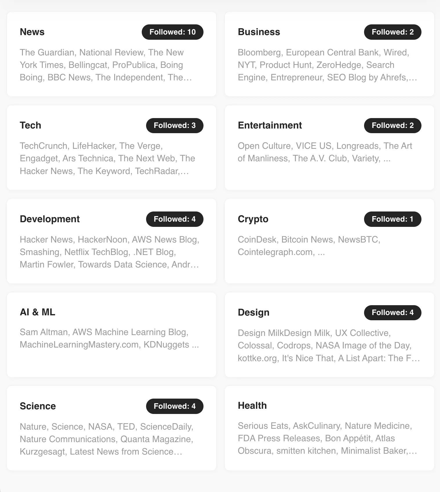 RSS Agents Follow