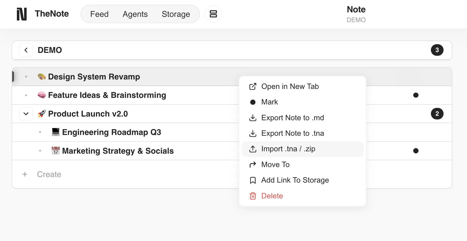 Markdown Export & Import