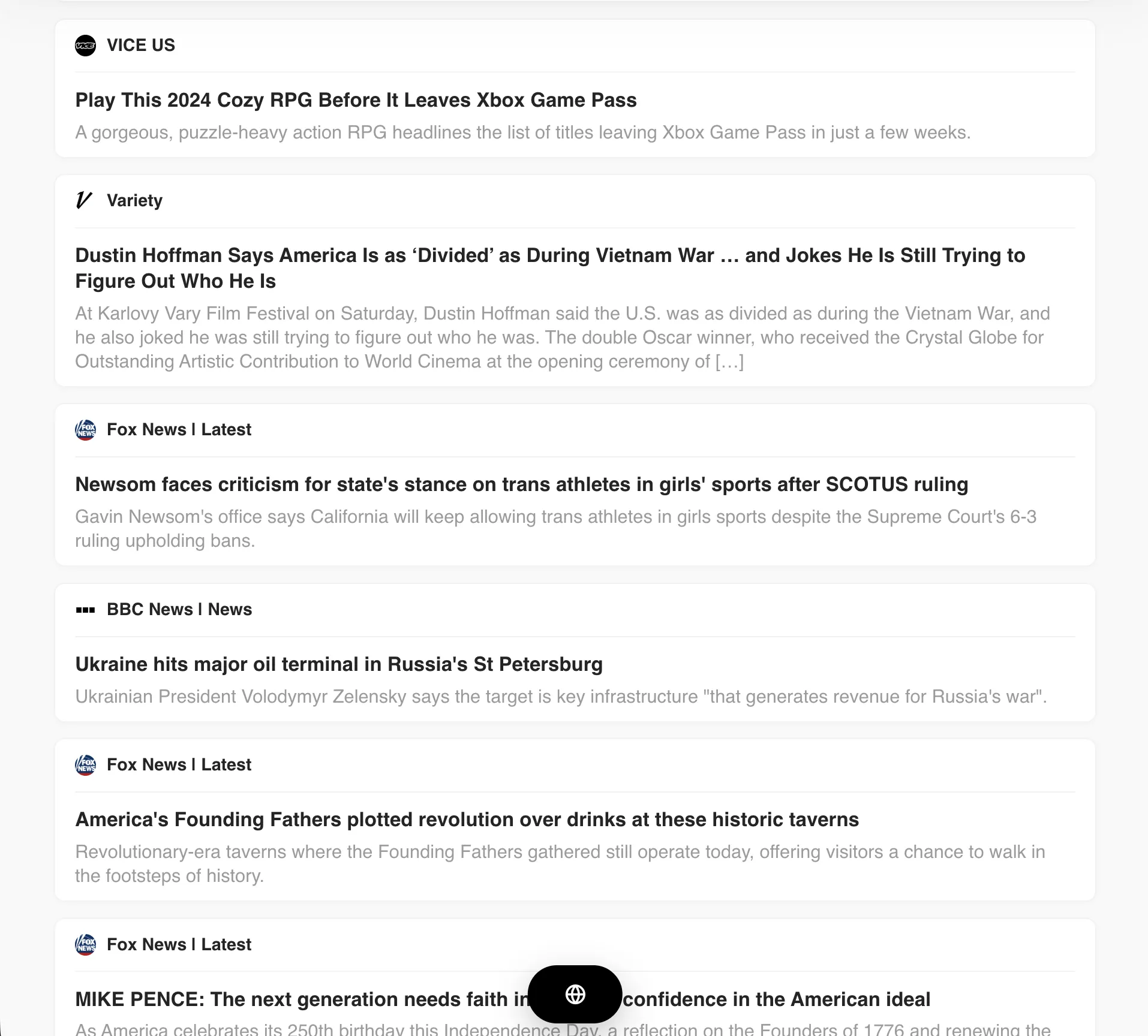 Custom News Feed