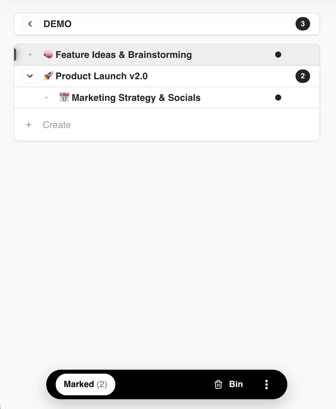 Quick Access Notes marked with Spacebar