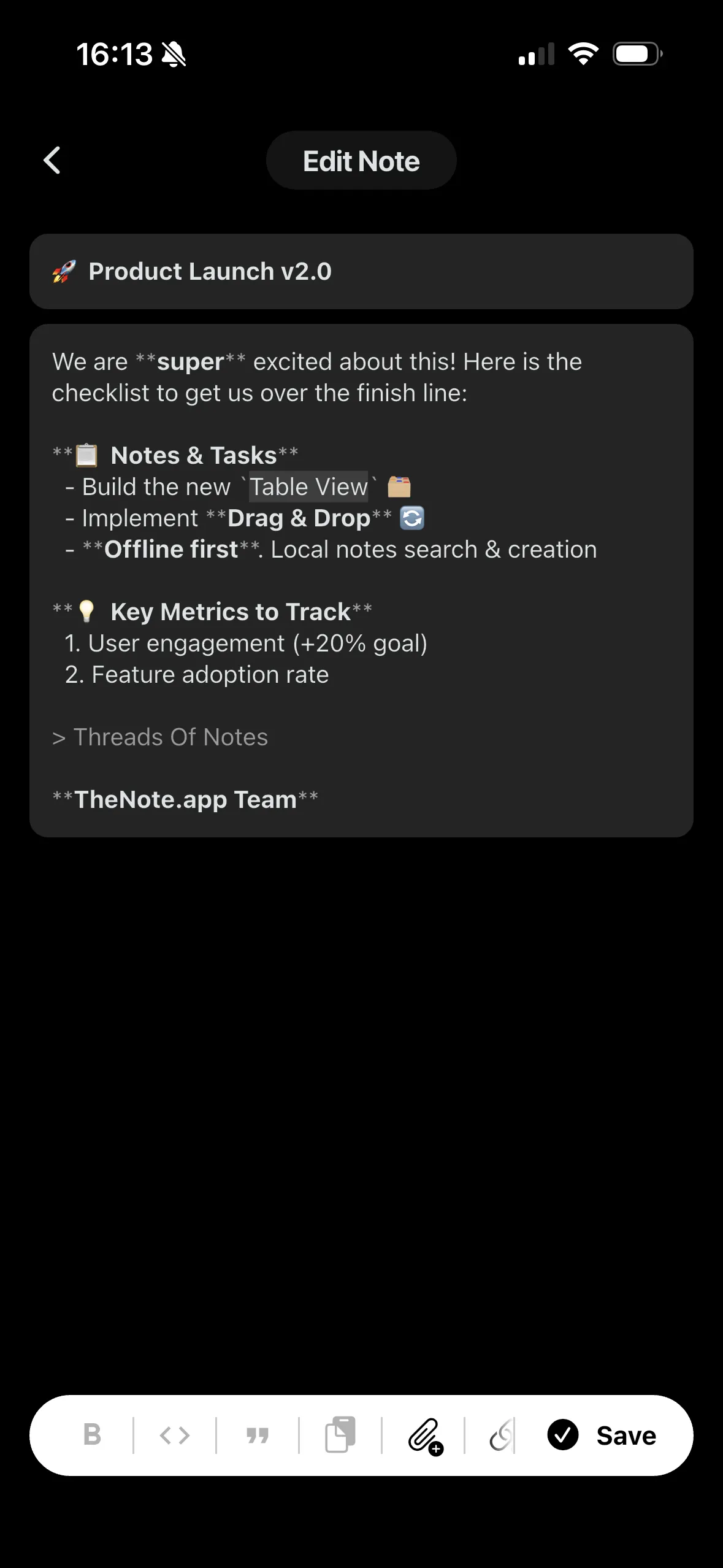 Offline Mode Edit Note (Dark)