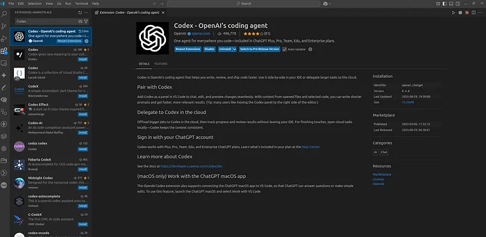 Как установить и использовать агент OpenAI Codex в VS Code - TheNote.app